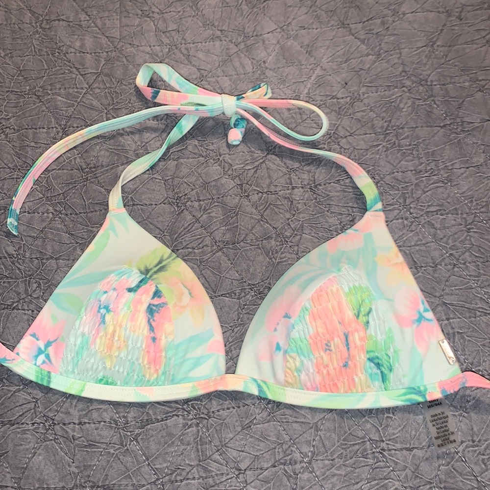 PINK tropical bathing suit top